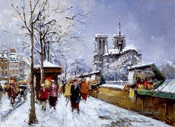Paris Werke - AB Buchhändler Notre Dame Winter Paris